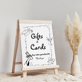 Póster Estilo Doodles Graduación de mano Dibujo Regalos y