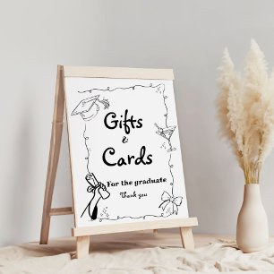 Póster Estilo Doodles Graduación de mano Dibujo Regalos y