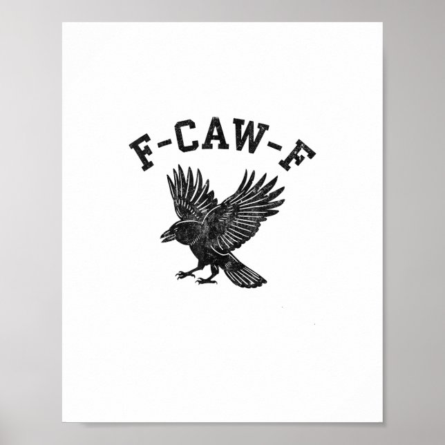 Póster Estilo Estético de Cuervo Divertido F-Caw-F (Frente)