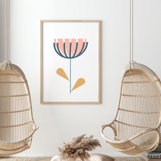 Póster Estilo folk escandinavo simple flor de la marina R (Subido por el creador)