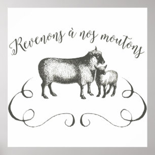 Póster Estilo francés divertido del vintage de la