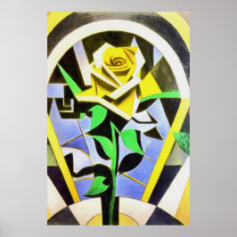 Póster Estilo Geométrico Rosa Amarillo Con Art Deco
