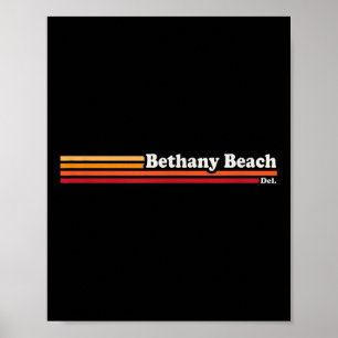 Póster Estilo gráfico de los años 80 Bethany Beach Delawa