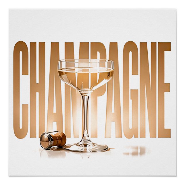 Póster Estilo Gráfico Editorial de Celebración de Champán (Anverso)
