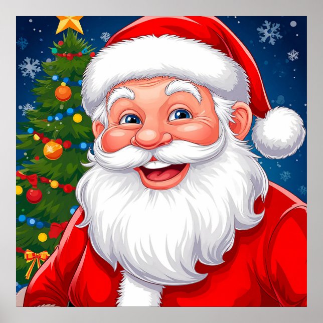 Póster 🎅 Estilo Hogareño de Alegría Navideña de Santa 🎄 (Frente)