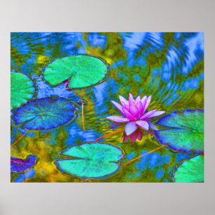 Póster Estilo impresionista Lilypad en jardín italiano