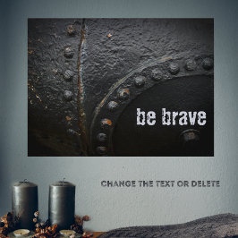 Póster Estilo industrial metalizado negro