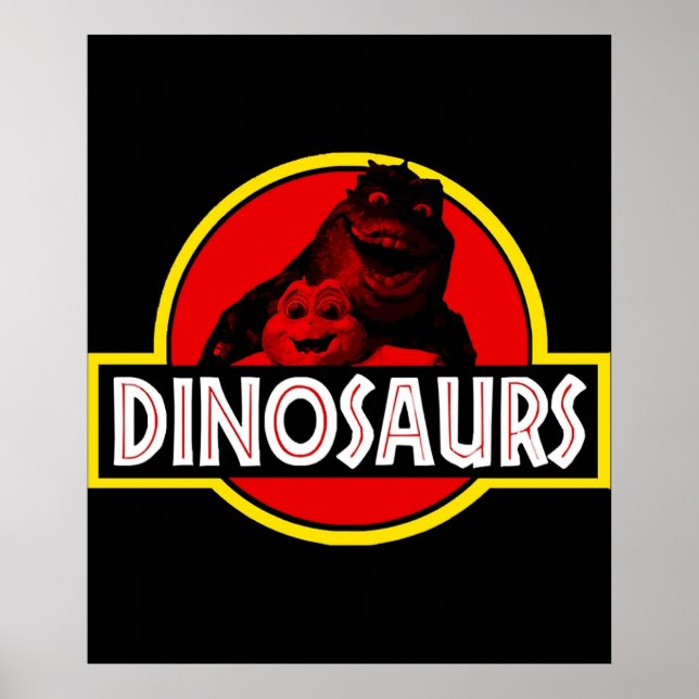 Póster estilo jurásico de dinosaurio (Frente)