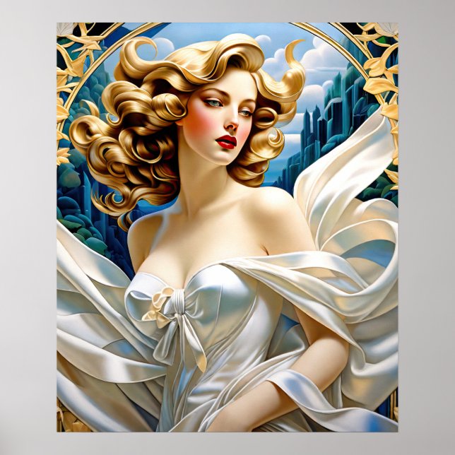 Póster Estilo Kaia Art Nouveau Mucha (Frente)