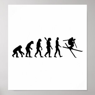 Póster Estilo libre del esquí de la evolución
