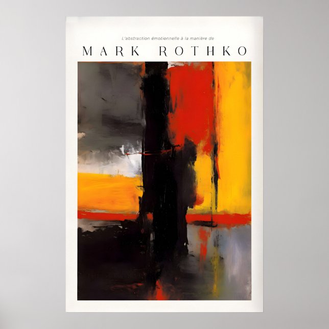 Póster Estilo Mark Rothko Negro y Amarillo Abstracto Auda (Frente)