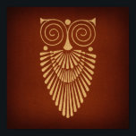 Póster Estilo marrón rústico antiguo de búho Art Deco<br><div class="desc">Presenta una impresión vintage con un diseño de ilustracion Art Deco owl con obras de arte antiguas ilustradas sobre un fondo rústico de papel marrón. Perfecto para los amantes de los ilustraciones de aves antiguas y del arte vintage. En nuestra tienda de zazzle de la atmósfera vintage encontrará diseños de...</div>