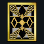 Póster Estilo moderno Art Deco Geométrico<br><div class="desc">Creé este poster en negro,  gris y oro. Lo he llamado un diseño moderno de arte deco porque es una visión moderna del arte deco. Me encanta la forma en que ha salido y creo que se vería genial en un marco como una huella para tu pared en casa.</div>