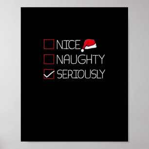 Póster Estilo moderno de Navidad agradable travieso en se