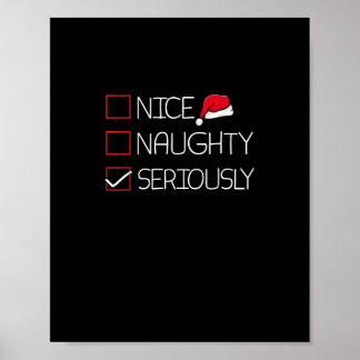 Póster Estilo moderno de Navidad agradable travieso en se