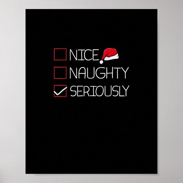 Póster Estilo moderno de Navidad agradable travieso en se (Frente)