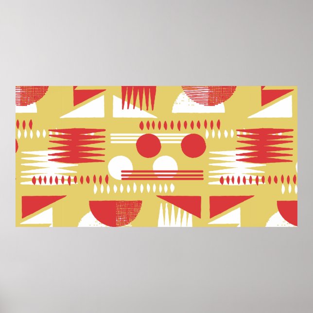 Póster estilo moderno geométrico abstracto vintage sin hu (Frente)