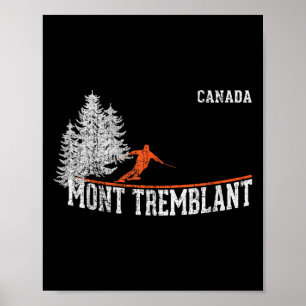 Póster Estilo Mont Tremblant Can de los años 80. Esquí de