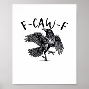 Póster Estilo Retro Clásico Cuervo F Caw F