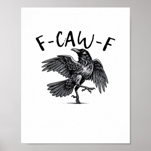 Póster Estilo Retro Clásico Cuervo F Caw F (Frente)
