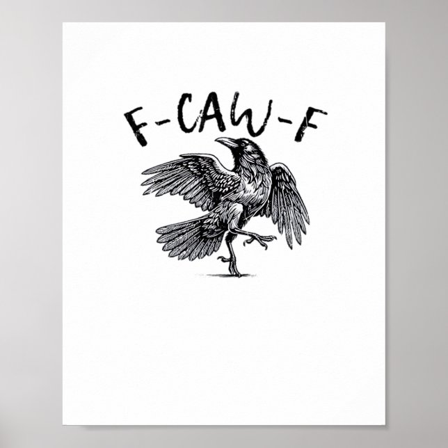 Póster Estilo Retro Clásico Cuervo F Caw F (Frente)