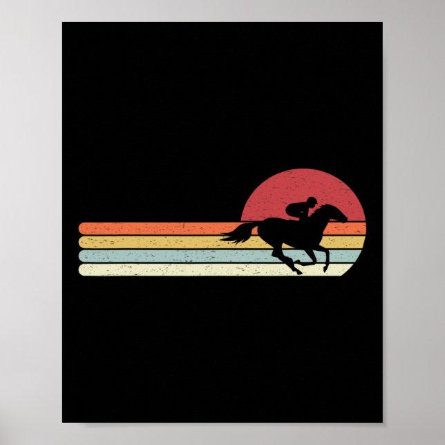 Póster Estilo retro de la Carreras de caballos de época (Frente)