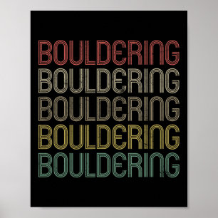 Póster Estilo Retro Montañas de Escalada en Bloque Vintag