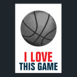 Póster Estilo retro Pop Art Baloncesto Motivador<br><div class="desc">Me Encanta Este Juego. Deportes populares - Obras de arte motivadoras de baloncesto</div>
