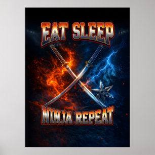 Póster Estilo Retro Vintage de Contrabando de Ninja
