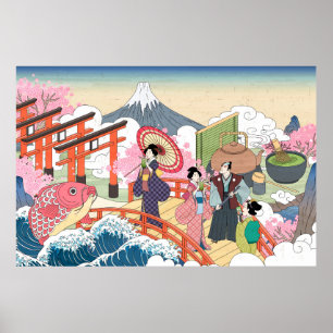 Póster Estilo Ukiyo-e japonés