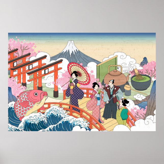 Póster Estilo Ukiyo-e japonés (Frente)
