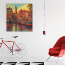 Estilo van Gogh en los canales de Amsterdam