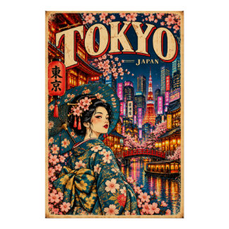 Póster Estilo Vintage de Tokio