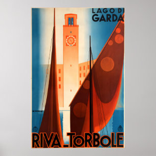Póster Estilo Vintage Italiano “Riva - Torbole” años 30