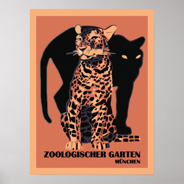 Póster Estilo vintage Munich Zoo (Frente)