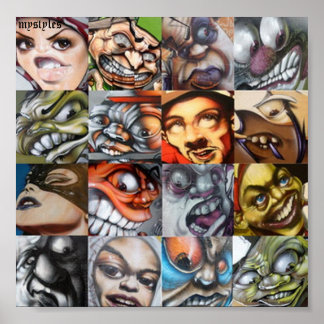 Póster estilos de caracteres diferentes