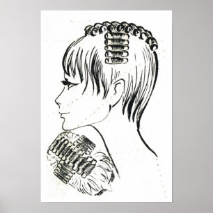 Póster Estilos y gestión franceses de pelo del vintage