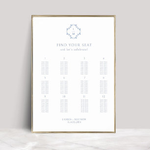 Póster Estiloso gráfico de asientos de 12 Bodas de mesa P