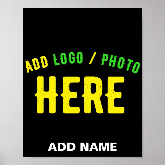 PÓSTER ESTILOSO MODERNO PERSONALIZABLE NEGRO MARCA VERIFI (Frente)