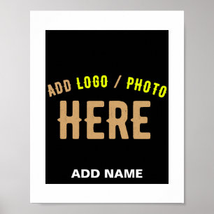 PÓSTER ESTILOSO MODERNO PERSONALIZABLE NEGRO MARCA VERIFI