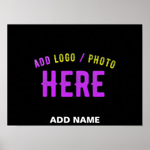 PÓSTER ESTILOSO MODERNO PERSONALIZABLE NEGRO MARCADO VERI