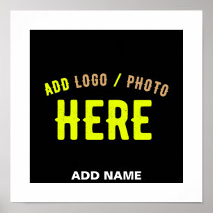 PÓSTER ESTILOSO MODERNO PERSONALIZABLE NEGRO VERIFICADO D