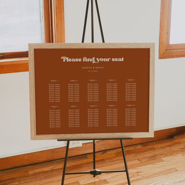 Póster Estiloso retro Naranja quemado Boda de asiento (Subido por el creador)