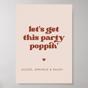 Póster Estiloso retro rosa Pongamos este fiesta