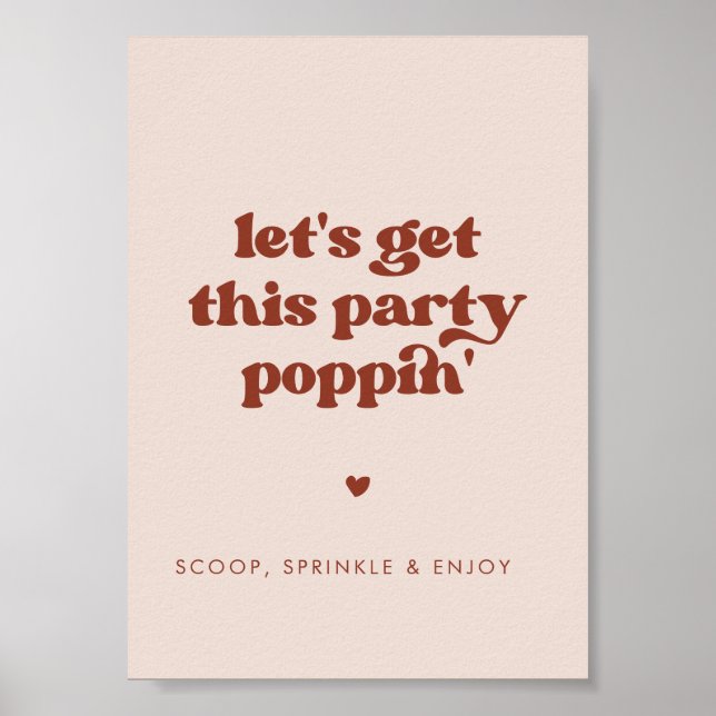 Póster Estiloso retro rosa Pongamos este fiesta (Frente)