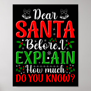 Póster Estimado Papá Noel Antes De Explicar Cuánto Sabes