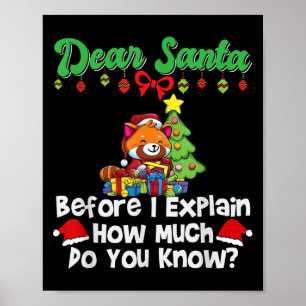Póster Estimado Papá Noel Antes De Explicar Cuánto Sabes