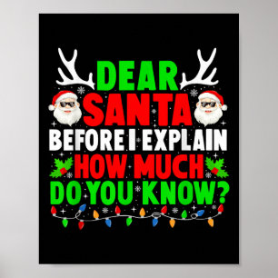 Póster Estimado Papá Noel Puedo Explicar Graciosas Famili