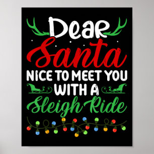 Póster Estimado Papá Noel Se Encuentra Con Usted En Un Sl