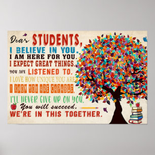 Póster Estimado Poster de aula estudiantil